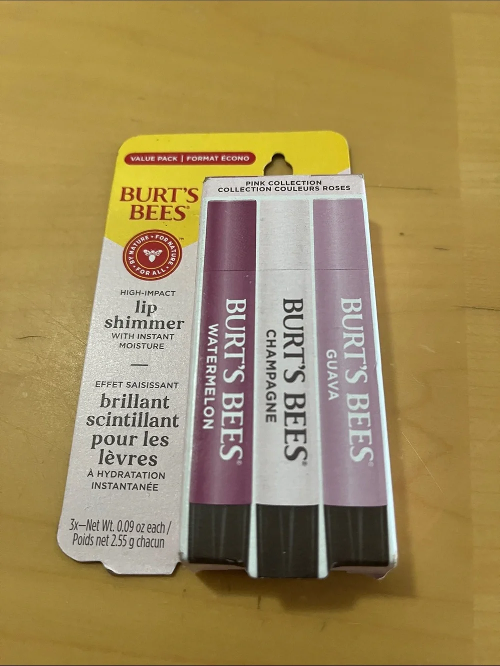 Burt's Bees Lip Shimmer Trio in Pink and Rose Tones